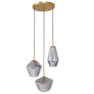 glo-00976-00976_0 GLOBOSTAR® AMARIS 00976 ΜΟΝΤΕΡΝΟ ΚΡΕΜΑΣΤΟ ΦΩΤΙΣΤΙΚΟ ΑΝΑΡΤΗΣΗ ΤΡΙΦΩΤΟ 3 X E27 IP20 ΧΡΥΣΟ ΜΕ