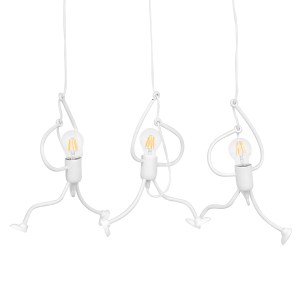 glo-00981-00981_2 GLOBOSTAR® LITTLE MAN 00981 ΜΟΝΤΕΡΝΟ ΚΡΕΜΑΣΤΟ ΦΩΤΙΣΤΙΚΟ ΦΙΓΟΥΡΑ ΤΡΙΦΩΤΟ 3 X E27 IP20 ΛΕΥΚΟ