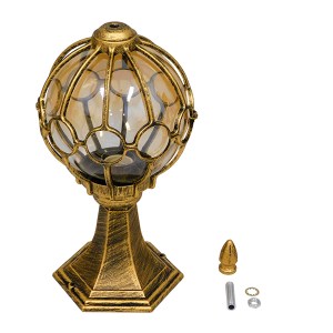 glo-00986-00986_7 GLOBOSTAR® ETOILE 00986 VINTAGE ΦΩΤΙΣΤΙΚΟ ΔΑΠΕΔΟΥ ΜΟΝΟΦΩΤΟ 1 X E27 ΜΠΡΟΝΖΕ ΧΡΥΣΟ ΜΕΤΑΛΛΙΚΟ