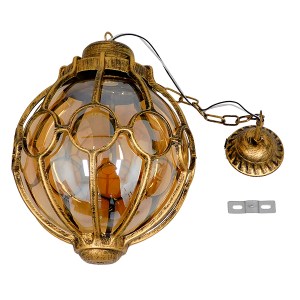 glo-00987-00987_8 GLOBOSTAR® ETOILE 00987 VINTAGE ΚΡΕΜΑΣΤΟ ΦΩΤΙΣΤΙΚΟ ΜΠΑΛΑ ΜΟΝΟΦΩΤΟ 1 X E27 IP20 ΜΠΡΟΥΤΖΙΝΟ 