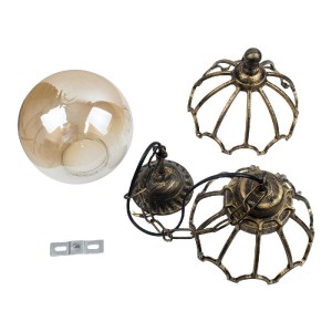 glo-00988-00988_10 GLOBOSTAR® ETOILE 00988 VINTAGE ΚΡΕΜΑΣΤΟ ΦΩΤΙΣΤΙΚΟ ΜΠΑΛΑ ΜΟΝΟΦΩΤΟ 1 X E27 IP20 ΜΠΡΟΥΤΖΙΝΟ 