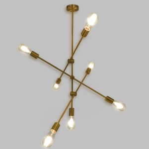 glo-00993-00993_2 GLOBOSTAR® ESTHER 00993 ΜΟΝΤΕΡΝΟ ΦΩΤΙΣΤΙΚΟ ΟΡΟΦΗΣ ΠΛΕΓΜΑ ΠΟΛΥΦΩΤΟ 7 X E27 IP20 ΧΡΥΣΟ ΜΕΤΑΛ