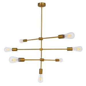 glo-00993-00993_3 GLOBOSTAR® ESTHER 00993 ΜΟΝΤΕΡΝΟ ΦΩΤΙΣΤΙΚΟ ΟΡΟΦΗΣ ΠΛΕΓΜΑ ΠΟΛΥΦΩΤΟ 7 X E27 IP20 ΧΡΥΣΟ ΜΕΤΑΛ