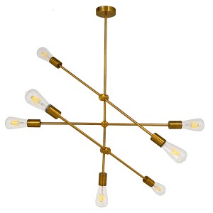 glo-00993-00993_5 GLOBOSTAR® ESTHER 00993 ΜΟΝΤΕΡΝΟ ΦΩΤΙΣΤΙΚΟ ΟΡΟΦΗΣ ΠΛΕΓΜΑ ΠΟΛΥΦΩΤΟ 7 X E27 IP20 ΧΡΥΣΟ ΜΕΤΑΛ