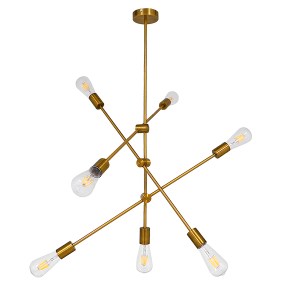 glo-00993-00993_7 GLOBOSTAR® ESTHER 00993 ΜΟΝΤΕΡΝΟ ΦΩΤΙΣΤΙΚΟ ΟΡΟΦΗΣ ΠΛΕΓΜΑ ΠΟΛΥΦΩΤΟ 7 X E27 IP20 ΧΡΥΣΟ ΜΕΤΑΛ
