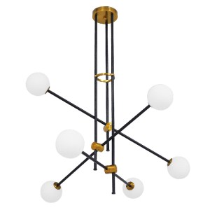 glo-00994-00994_00 GLOBOSTAR® VELVET 00994 ΜΟΝΤΕΡΝΟ ΦΩΤΙΣΤΙΚΟ ΟΡΟΦΗΣ ΠΛΕΓΜΑ ΠΟΛΥΦΩΤΟ 6 X G9 IP20 ΜΑΥΡΟ & ΧΡΥΣ