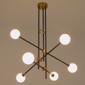 glo-00994-00994_02 GLOBOSTAR® VELVET 00994 ΜΟΝΤΕΡΝΟ ΦΩΤΙΣΤΙΚΟ ΟΡΟΦΗΣ ΠΛΕΓΜΑ ΠΟΛΥΦΩΤΟ 6 X G9 IP20 ΜΑΥΡΟ & ΧΡΥΣ