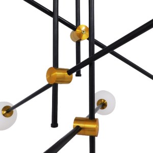 glo-00994-00994_06 GLOBOSTAR® VELVET 00994 ΜΟΝΤΕΡΝΟ ΦΩΤΙΣΤΙΚΟ ΟΡΟΦΗΣ ΠΛΕΓΜΑ ΠΟΛΥΦΩΤΟ 6 X G9 IP20 ΜΑΥΡΟ & ΧΡΥΣ