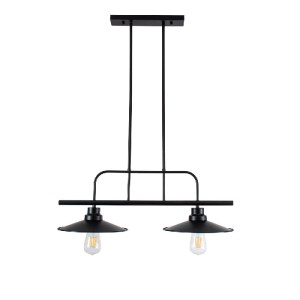 glo-01007-01007_4_ GLOBOSTAR® REGAL 01007 VINTAGE ΦΩΤΙΣΤΙΚΟ ΟΡΟΦΗΣ ΡΑΓΑ ΔΙΦΩΤΟ 2 X E27 IP20 ΜΑΥΡΟ ΜΕΤΑΛΛΟ - Μ