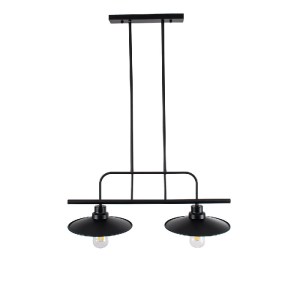 glo-01007-01007_5_ GLOBOSTAR® REGAL 01007 VINTAGE ΦΩΤΙΣΤΙΚΟ ΟΡΟΦΗΣ ΡΑΓΑ ΔΙΦΩΤΟ 2 X E27 IP20 ΜΑΥΡΟ ΜΕΤΑΛΛΟ - Μ