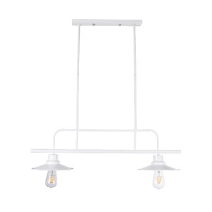 glo-01008-01008_4_ GLOBOSTAR® REGAL 01008 VINTAGE ΦΩΤΙΣΤΙΚΟ ΟΡΟΦΗΣ ΡΑΓΑ ΔΙΦΩΤΟ 2 X E27 IP20 ΛΕΥΚΟ ΜΕΤΑΛΛΟ - Μ