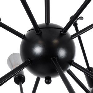 glo-01012-01012_6 GLOBOSTAR® SPIDER 01012 VINTAGE ΦΩΤΙΣΤΙΚΟ ΟΡΟΦΗΣ ΠΛΕΓΜΑ ΠΟΛΥΦΩΤΟ 12 X E27 IP20 ΜΑΥΡΟ ΜΕΤΑΛ