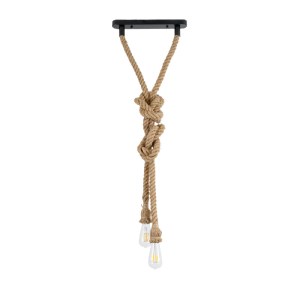 glo-01019-01019_2 GLOBOSTAR® ROPE 01019 VINTAGE ΚΡΕΜΑΣΤΟ ΦΩΤΙΣΤΙΚΟ ΑΝΑΡΤΗΣΗ ΔΙΦΩΤΟ 2 X E27 IP20 ΜΠΕΖ ΣΧΟΙΝΙ 