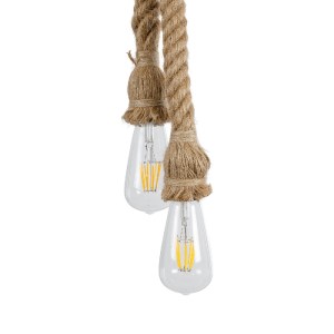 glo-01019-01019_8 GLOBOSTAR® ROPE 01019 VINTAGE ΚΡΕΜΑΣΤΟ ΦΩΤΙΣΤΙΚΟ ΑΝΑΡΤΗΣΗ ΔΙΦΩΤΟ 2 X E27 IP20 ΜΠΕΖ ΣΧΟΙΝΙ 