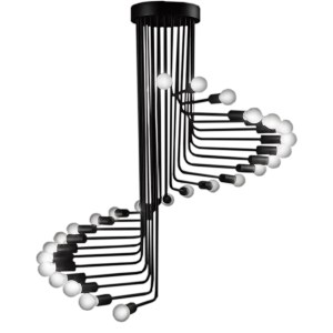 glo-01024-01024_0 GLOBOSTAR® STAIRS 01024 ΜΟΝΤΕΡΝΟ ΦΩΤΙΣΤΙΚΟ ΟΡΟΦΗΣ ΠΛΕΓΜΑ ΠΟΛΥΦΩΤΟ 26 X E27 IP20 ΜΑΥΡΟ ΜΕΤΑ