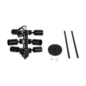 glo-01035-01035_10 GLOBOSTAR® DELIR 01035 ΜΟΝΤΕΡΝΟ ΦΩΤΙΣΤΙΚΟ ΟΡΟΦΗΣ ΠΛΕΓΜΑ ΠΟΛΥΦΩΤΟ 9 X E27 IP20 ΜΑΥΡΟ ΜΕΤΑΛΛ