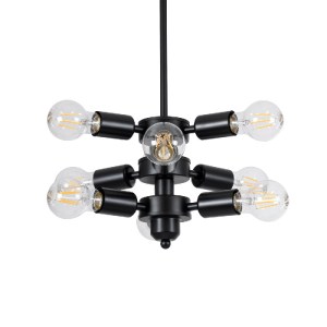 glo-01035-01035_4 GLOBOSTAR® DELIR 01035 ΜΟΝΤΕΡΝΟ ΦΩΤΙΣΤΙΚΟ ΟΡΟΦΗΣ ΠΛΕΓΜΑ ΠΟΛΥΦΩΤΟ 9 X E27 IP20 ΜΑΥΡΟ ΜΕΤΑΛΛ