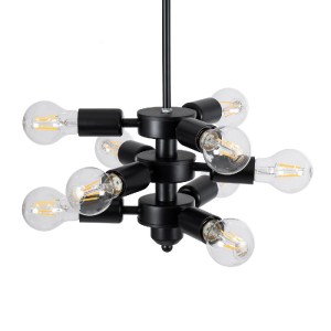 glo-01035-01035_6 GLOBOSTAR® DELIR 01035 ΜΟΝΤΕΡΝΟ ΦΩΤΙΣΤΙΚΟ ΟΡΟΦΗΣ ΠΛΕΓΜΑ ΠΟΛΥΦΩΤΟ 9 X E27 IP20 ΜΑΥΡΟ ΜΕΤΑΛΛ