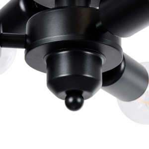 glo-01035-01035_7 GLOBOSTAR® DELIR 01035 ΜΟΝΤΕΡΝΟ ΦΩΤΙΣΤΙΚΟ ΟΡΟΦΗΣ ΠΛΕΓΜΑ ΠΟΛΥΦΩΤΟ 9 X E27 IP20 ΜΑΥΡΟ ΜΕΤΑΛΛ