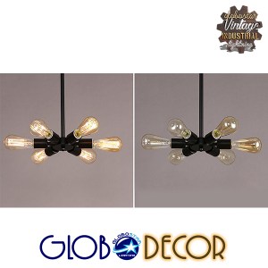 glo-01036-01036_2 GLOBOSTAR® CONFOR 01036 ΜΟΝΤΕΡΝΟ ΦΩΤΙΣΤΙΚΟ ΟΡΟΦΗΣ ΠΛΕΓΜΑ ΠΟΛΥΦΩΤΟ 6 X E27 IP20 ΜΑΥΡΟ ΜΕΤΑΛ