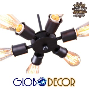 glo-01036-01036_3 GLOBOSTAR® CONFOR 01036 ΜΟΝΤΕΡΝΟ ΦΩΤΙΣΤΙΚΟ ΟΡΟΦΗΣ ΠΛΕΓΜΑ ΠΟΛΥΦΩΤΟ 6 X E27 IP20 ΜΑΥΡΟ ΜΕΤΑΛ