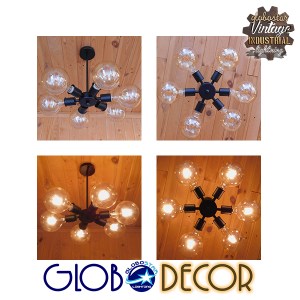 glo-01036-01036_5 GLOBOSTAR® CONFOR 01036 ΜΟΝΤΕΡΝΟ ΦΩΤΙΣΤΙΚΟ ΟΡΟΦΗΣ ΠΛΕΓΜΑ ΠΟΛΥΦΩΤΟ 6 X E27 IP20 ΜΑΥΡΟ ΜΕΤΑΛ