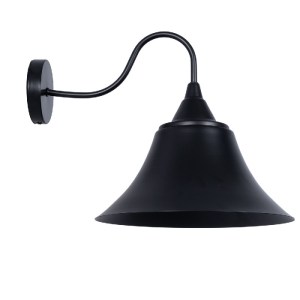 glo-01038-01038_5 GLOBOSTAR® BELL 01038 VINTAGE ΕΠΙΤΟΙΧΙΟ ΦΩΤΙΣΤΙΚΟ ΑΠΛΙΚΑ ΜΟΝΟΦΩΤΟ 1 X E27 IP20 ΜΑΥΡΟ ΜΕΤΑΛ
