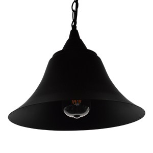 glo-01041-01041_3 GLOBOSTAR® CLOCHER 01041 VINTAGE ΚΡΕΜΑΣΤΟ ΦΩΤΙΣΤΙΚΟ ΚΑΜΠΑΝΑ ΜΟΝΟΦΩΤΟ 1 X E27 IP20 ΜΑΥΡΟ ΜΕ