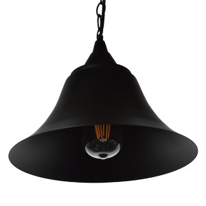 glo-01041-01041_4 GLOBOSTAR® CLOCHER 01041 VINTAGE ΚΡΕΜΑΣΤΟ ΦΩΤΙΣΤΙΚΟ ΚΑΜΠΑΝΑ ΜΟΝΟΦΩΤΟ 1 X E27 IP20 ΜΑΥΡΟ ΜΕ