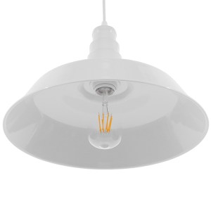 glo-01043-01043_5 GLOBOSTAR® RAY 01043 VINTAGE ΚΡΕΜΑΣΤΟ ΦΩΤΙΣΤΙΚΟ ΚΑΜΠΑΝΑ ΜΟΝΟΦΩΤΟ 1 X E27 IP20 ΛΕΥΚΟ ΜΕΤΑΛΛ
