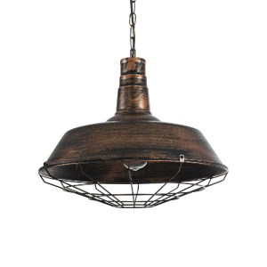 glo-01045-01045_2 GLOBOSTAR® BARN 01045 VINTAGE ΚΡΕΜΑΣΤΟ ΦΩΤΙΣΤΙΚΟ ΚΑΜΠΑΝΑ ΜΟΝΟΦΩΤΟ 1 X E27 IP20 ΧΑΛΚΙΝΟ ΜΕΤ