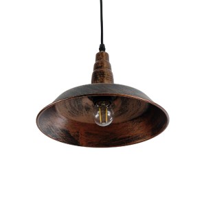 glo-01047-01047_6 GLOBOSTAR® RAY 01047 VINTAGE ΚΡΕΜΑΣΤΟ ΦΩΤΙΣΤΙΚΟ ΚΑΜΠΑΝΑ ΜΟΝΟΦΩΤΟ 1 X E27 IP20 ΧΑΛΚΙΝΟ ΜΕΤΑ
