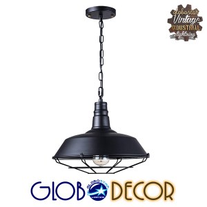 glo-01048-01048_22 GLOBOSTAR® BARN 01048 VINTAGE ΚΡΕΜΑΣΤΟ ΦΩΤΙΣΤΙΚΟ ΚΑΜΠΑΝΑ ΜΟΝΟΦΩΤΟ 1 X E27 IP20 ΜΑΥΡΟ ΜΕΤΑΛ