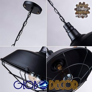 glo-01048-01048 GLOBOSTAR® BARN 01048 VINTAGE ΚΡΕΜΑΣΤΟ ΦΩΤΙΣΤΙΚΟ ΚΑΜΠΑΝΑ ΜΟΝΟΦΩΤΟ 1 X E27 IP20 ΜΑΥΡΟ ΜΕΤΑΛ