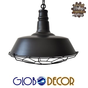 glo-01048-01048_ GLOBOSTAR® BARN 01048 VINTAGE ΚΡΕΜΑΣΤΟ ΦΩΤΙΣΤΙΚΟ ΚΑΜΠΑΝΑ ΜΟΝΟΦΩΤΟ 1 X E27 IP20 ΜΑΥΡΟ ΜΕΤΑΛ