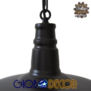 glo-01048-b6f6c4_01048_ GLOBOSTAR® BARN 01048 VINTAGE ΚΡΕΜΑΣΤΟ ΦΩΤΙΣΤΙΚΟ ΚΑΜΠΑΝΑ ΜΟΝΟΦΩΤΟ 1 X E27 IP20 ΜΑΥΡΟ ΜΕΤΑΛ