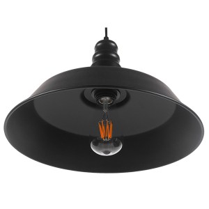 glo-01049-01049_5 GLOBOSTAR® RAY 01049 VINTAGE ΚΡΕΜΑΣΤΟ ΦΩΤΙΣΤΙΚΟ ΚΑΜΠΑΝΑ ΜΟΝΟΦΩΤΟ 1 X E27 IP20 ΜΑΥΡΟ ΜΕΤΑΛΛ