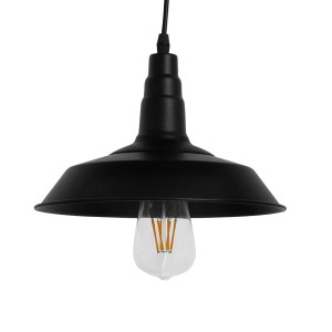 glo-01050-01050_0 GLOBOSTAR® RAY 01050 VINTAGE ΚΡΕΜΑΣΤΟ ΦΩΤΙΣΤΙΚΟ ΚΑΜΠΑΝΑ ΜΟΝΟΦΩΤΟ 1 X E27 IP20 ΜΑΥΡΟ ΜΕΤΑΛΛ