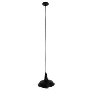glo-01050-01050_2 GLOBOSTAR® RAY 01050 VINTAGE ΚΡΕΜΑΣΤΟ ΦΩΤΙΣΤΙΚΟ ΚΑΜΠΑΝΑ ΜΟΝΟΦΩΤΟ 1 X E27 IP20 ΜΑΥΡΟ ΜΕΤΑΛΛ
