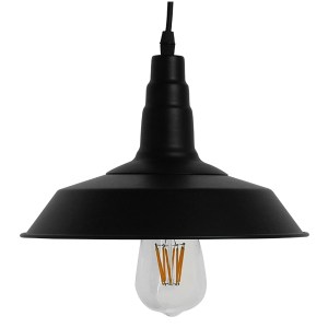 glo-01050-01050_3 GLOBOSTAR® RAY 01050 VINTAGE ΚΡΕΜΑΣΤΟ ΦΩΤΙΣΤΙΚΟ ΚΑΜΠΑΝΑ ΜΟΝΟΦΩΤΟ 1 X E27 IP20 ΜΑΥΡΟ ΜΕΤΑΛΛ