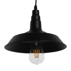 glo-01050-01050_5 GLOBOSTAR® RAY 01050 VINTAGE ΚΡΕΜΑΣΤΟ ΦΩΤΙΣΤΙΚΟ ΚΑΜΠΑΝΑ ΜΟΝΟΦΩΤΟ 1 X E27 IP20 ΜΑΥΡΟ ΜΕΤΑΛΛ