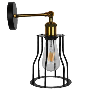 glo-01054-01054_5 GLOBOSTAR® CATEL 01054 VINTAGE ΕΠΙΤΟΙΧΙΟ ΦΩΤΙΣΤΙΚΟ ΑΠΛΙΚΑ ΜΟΝΟΦΩΤΟ 1 X E27 IP20 ΜΑΥΡΟ & ΧΡ