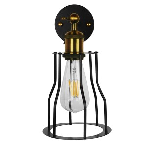 glo-01054-01054_6 GLOBOSTAR® CATEL 01054 VINTAGE ΕΠΙΤΟΙΧΙΟ ΦΩΤΙΣΤΙΚΟ ΑΠΛΙΚΑ ΜΟΝΟΦΩΤΟ 1 X E27 IP20 ΜΑΥΡΟ & ΧΡ