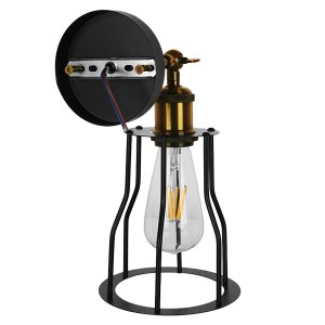 glo-01054-01054_8 GLOBOSTAR® CATEL 01054 VINTAGE ΕΠΙΤΟΙΧΙΟ ΦΩΤΙΣΤΙΚΟ ΑΠΛΙΚΑ ΜΟΝΟΦΩΤΟ 1 X E27 IP20 ΜΑΥΡΟ & ΧΡ