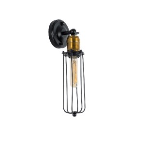 glo-01055-01055_02 GLOBOSTAR® CATEL 01055 VINTAGE ΕΠΙΤΟΙΧΙΟ ΦΩΤΙΣΤΙΚΟ ΑΠΛΙΚΑ ΜΟΝΟΦΩΤΟ 1 X E27 IP20 ΜΑΥΡΟ & ΧΡ