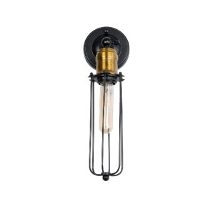 glo-01055-01055_04 GLOBOSTAR® CATEL 01055 VINTAGE ΕΠΙΤΟΙΧΙΟ ΦΩΤΙΣΤΙΚΟ ΑΠΛΙΚΑ ΜΟΝΟΦΩΤΟ 1 X E27 IP20 ΜΑΥΡΟ & ΧΡ