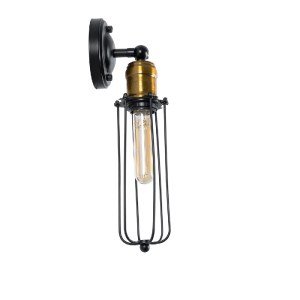 glo-01055-01055_05 GLOBOSTAR® CATEL 01055 VINTAGE ΕΠΙΤΟΙΧΙΟ ΦΩΤΙΣΤΙΚΟ ΑΠΛΙΚΑ ΜΟΝΟΦΩΤΟ 1 X E27 IP20 ΜΑΥΡΟ & ΧΡ