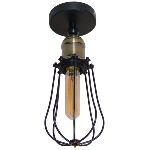 glo-01056-01056_008 GLOBOSTAR® CATEL 01056 VINTAGE ΕΠΙΤΟΙΧΙΟ ΦΩΤΙΣΤΙΚΟ ΑΠΛΙΚΑ ΜΟΝΟΦΩΤΟ 1 X E27 IP20 ΜΑΥΡΟ & ΜΠ