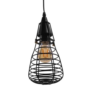 glo-01058-01058_002 GLOBOSTAR® ALDO 01058 VINTAGE ΚΡΕΜΑΣΤΟ ΦΩΤΙΣΤΙΚΟ ΠΛΕΓΜΑ ΜΟΝΟΦΩΤΟ 1 X E27 IP20 ΜΑΥΡΟ ΜΕΤΑΛΛ