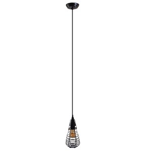 glo-01058-01058_2 GLOBOSTAR® ALDO 01058 VINTAGE ΚΡΕΜΑΣΤΟ ΦΩΤΙΣΤΙΚΟ ΠΛΕΓΜΑ ΜΟΝΟΦΩΤΟ 1 X E27 IP20 ΜΑΥΡΟ ΜΕΤΑΛΛ